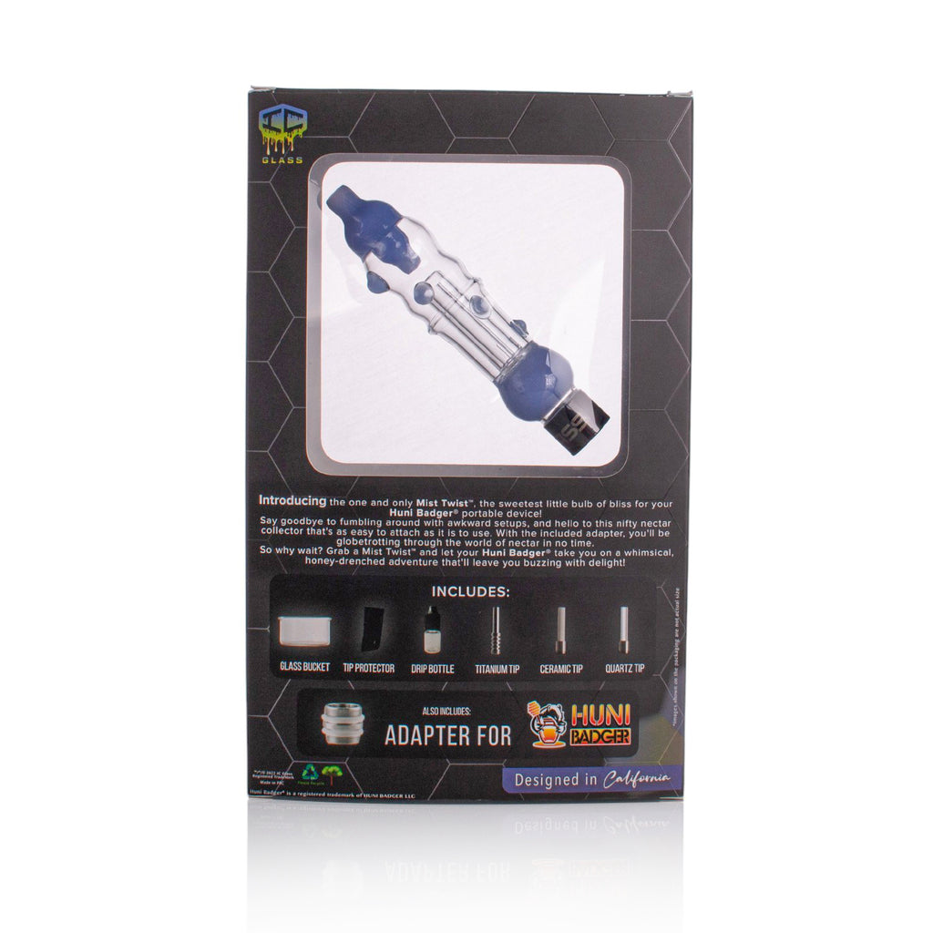 IC GLASS - MIST TWIST | comes with 6 accessories & Adapter for HUNI BADGER | Single Unit
