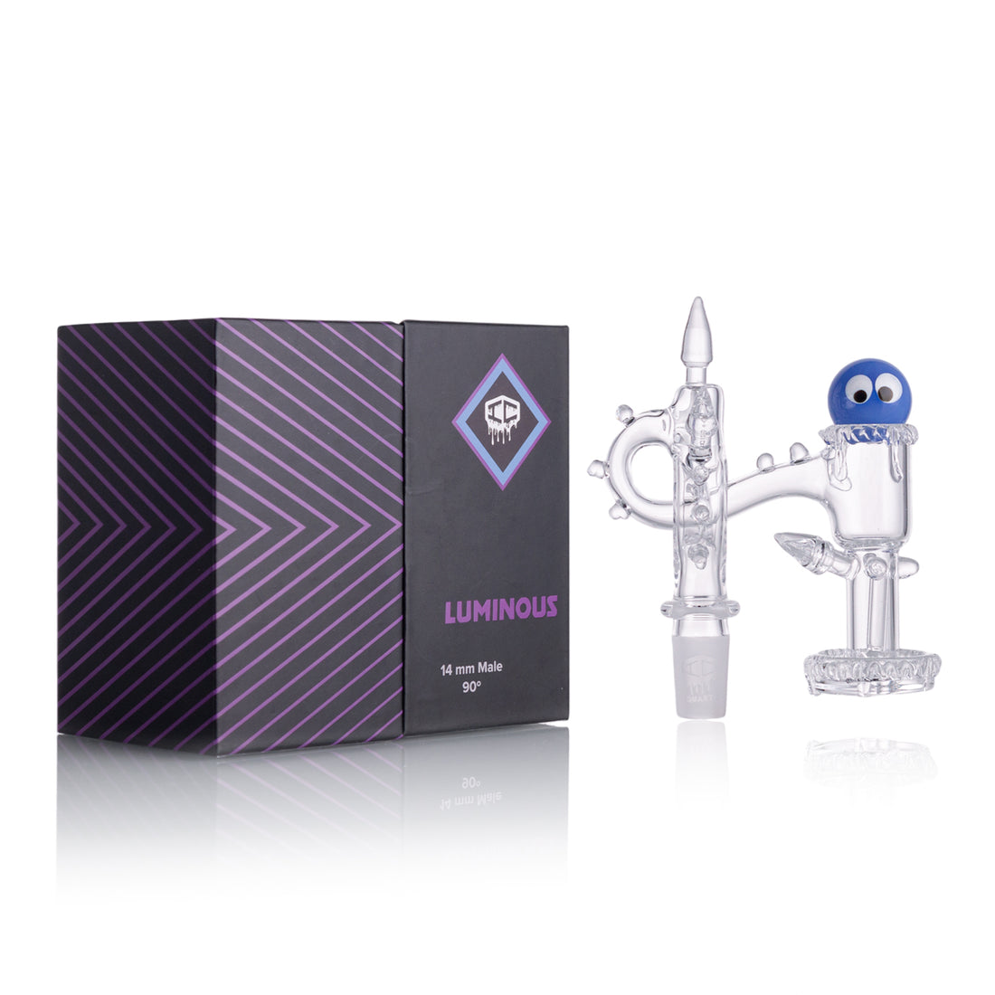 IC GLASS LUMINOUS-L – 14MM Male 90° Premium Quartz Banger | 99.9% Pure Quartz
