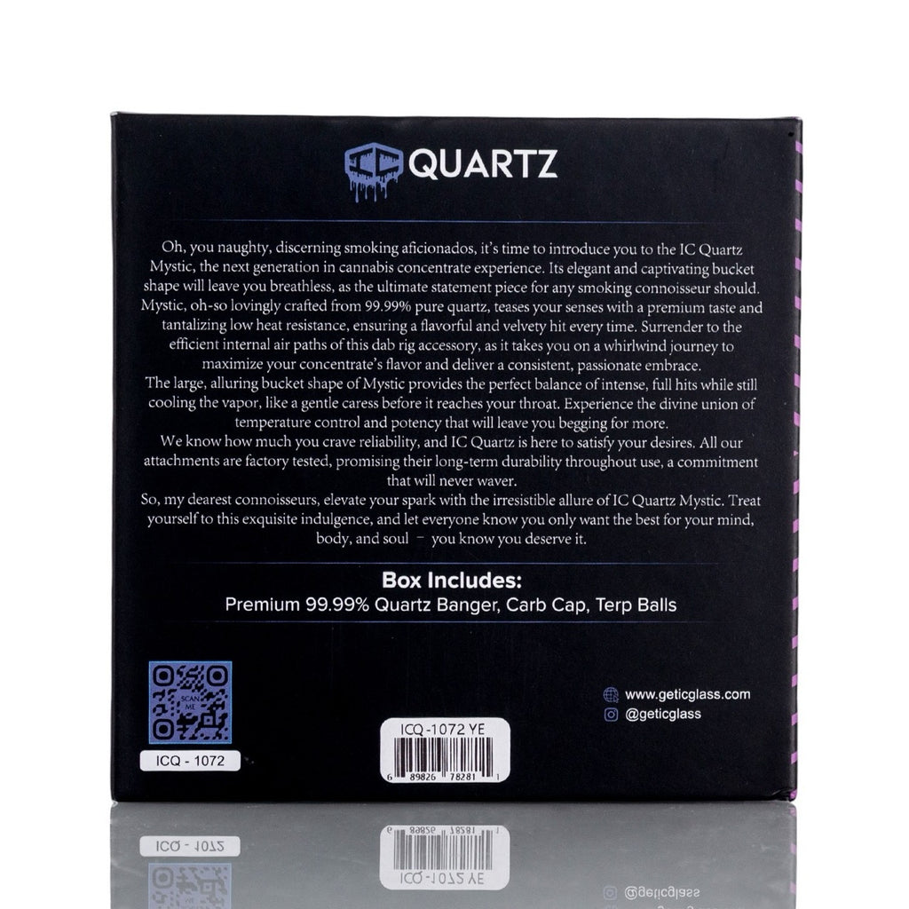 IC Quartz - Mystic | 14mm Banger | Includes Carb Cap and Terp Balls | 6 colors