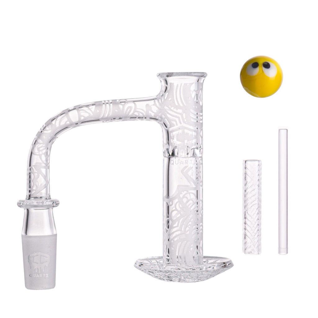 IC Quartz - Mirage | 14mm 90D Fully frosted Banger | Includes Carb Cap, Terp balls | 5 Colors