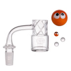 IC Glass - Grinnell | 14mm 90D Quartz Banger | Includes Terp Ball Grabber & Carb Cap | 5 Colors