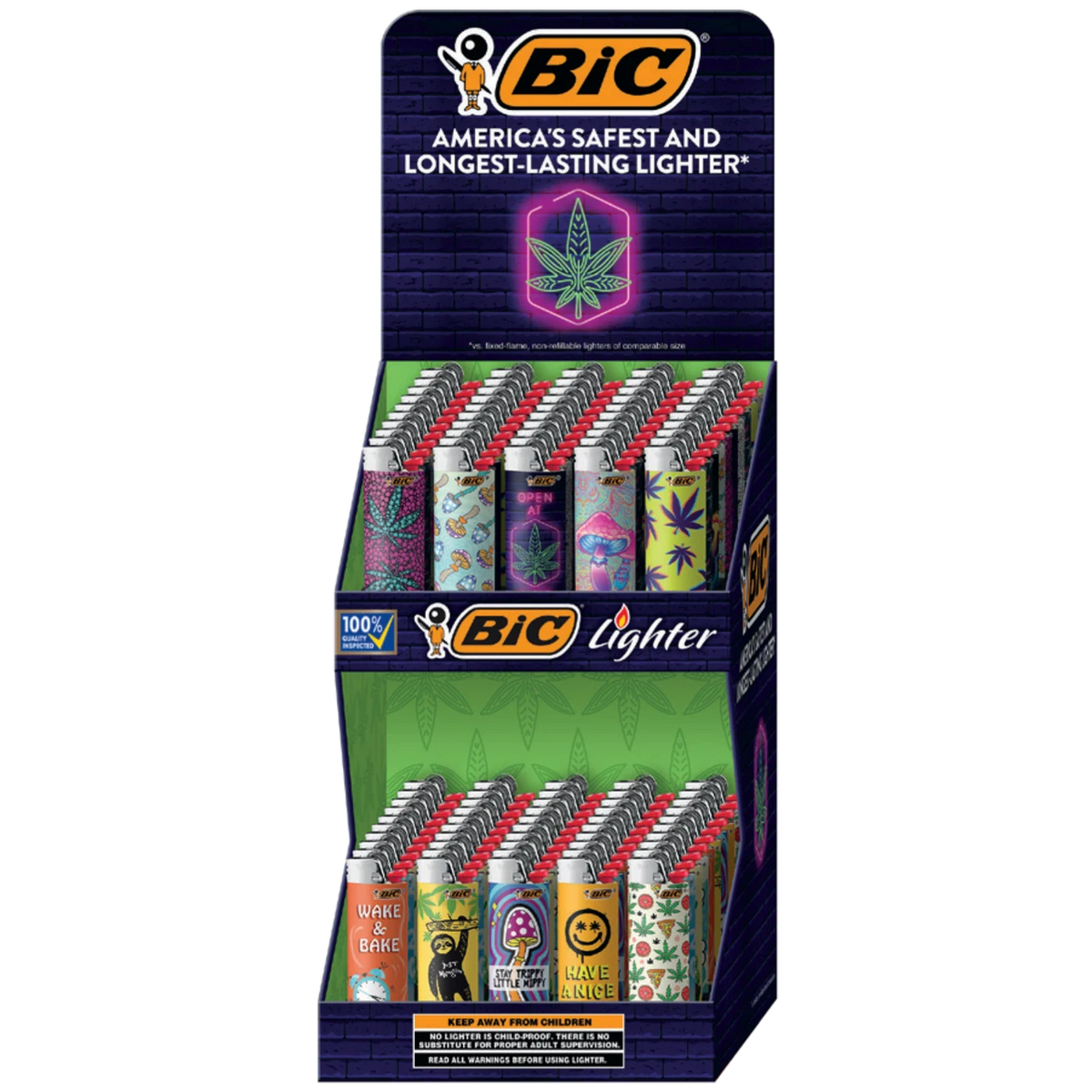 BIC Designed Lighters | 50 Units/Display | 100CT | 2- TIER DISPLAY