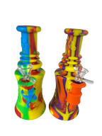 Silicone - 8" Water Pipe with Glass Bowl | Single Unit