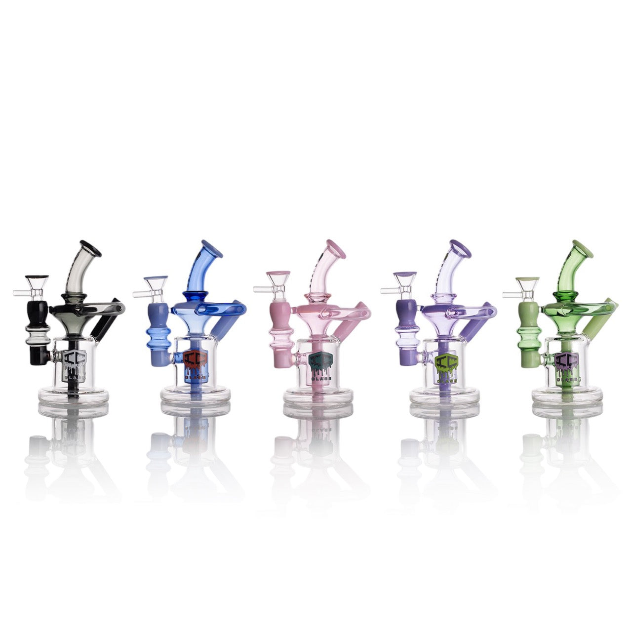 IC GLASS - Mini Recycler with clear and milky  tone