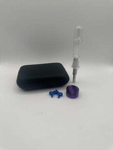 Nectar Collector with 14MM Titanium Nail and Ash catcher - Dab Kit in  Black Case