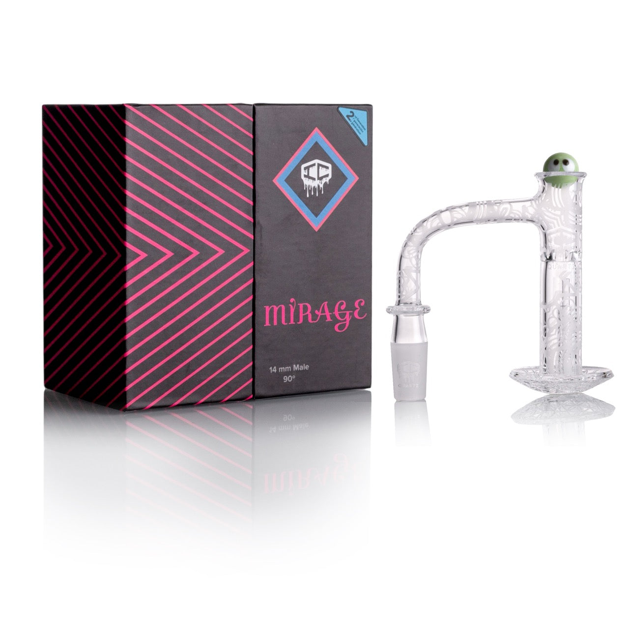 IC Quartz - Mirage | 14mm 90D Fully frosted Banger | Includes Carb Cap, Terp balls | 5 Colors