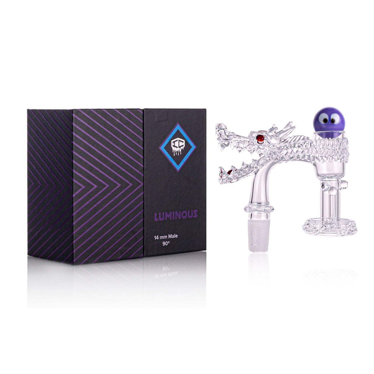 IC Quartz - Luminous-D | 14mm 90° |  99.9% Pure Banger  | Includes Carb Cap, Terp balls | 5 Colors