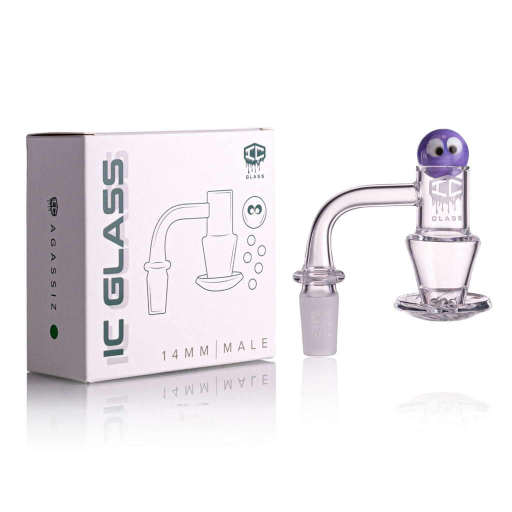 IC Glass - Agassiz | 14mm 90D Quartz Banger | Includes Carb Cap, Terp Balls & Sticker | 5 Colors
