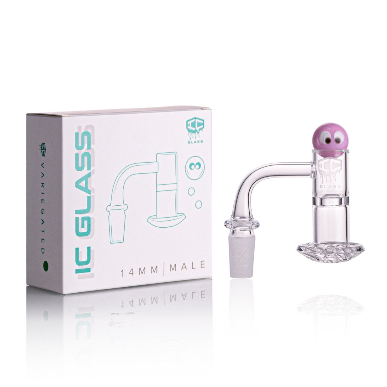IC Glass - Variegated | 14mm 90D Quartz Banger | Includes Carb Cap, Terp Balls & Sticker | 5 Colors
