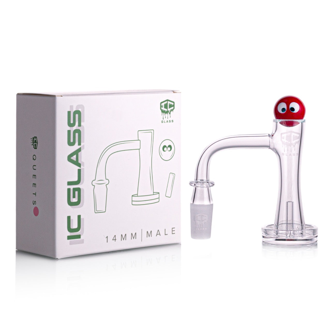 IC Glass - Queets | 14mm 90D Quartz Banger | Includes Carb Cap, Terp Balls & Sticker | 6 Colors