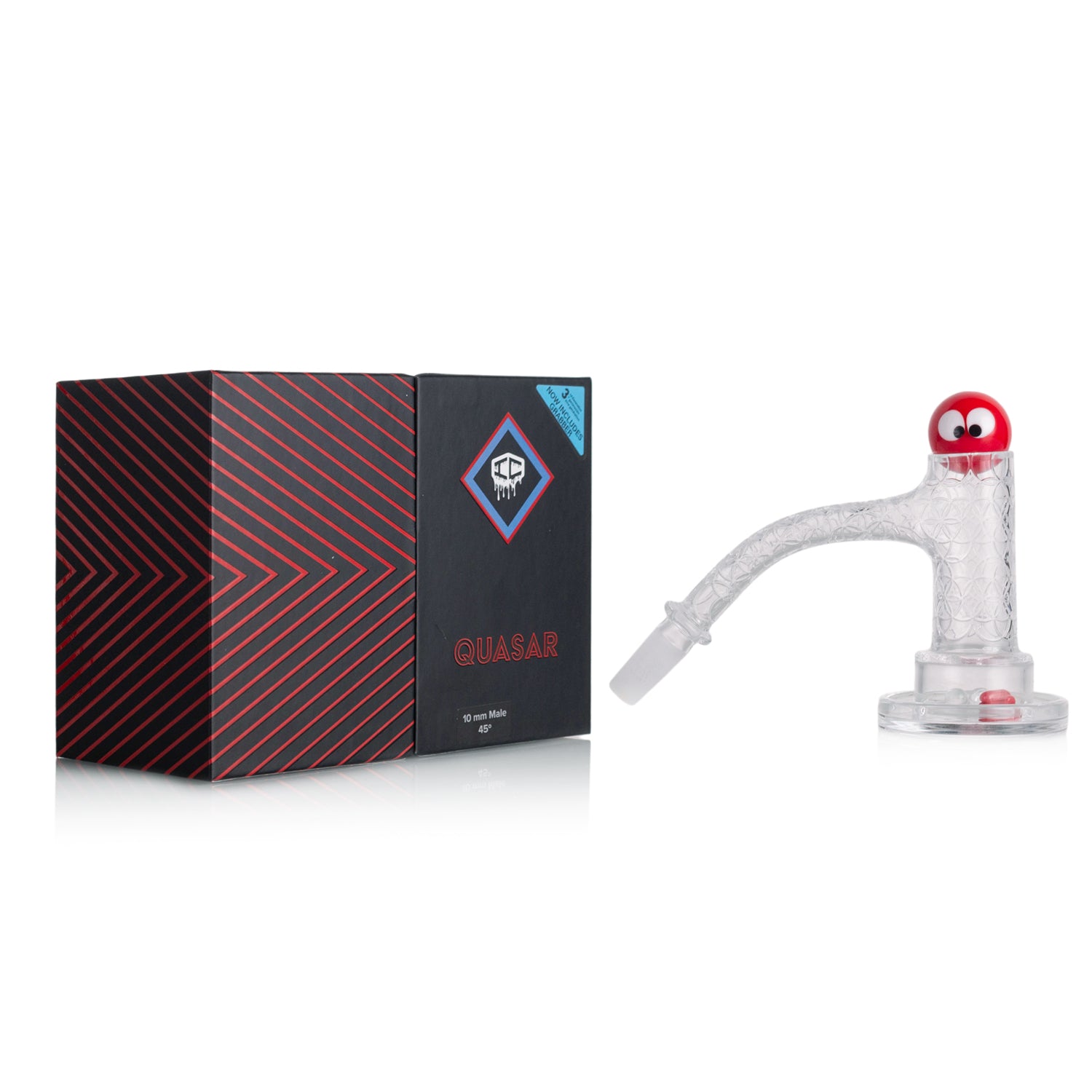 IC Quartz - Quasar 3rd Gen | 10mm 45D Banger | Includes Carb Cap, Terp balls | 5 Colors