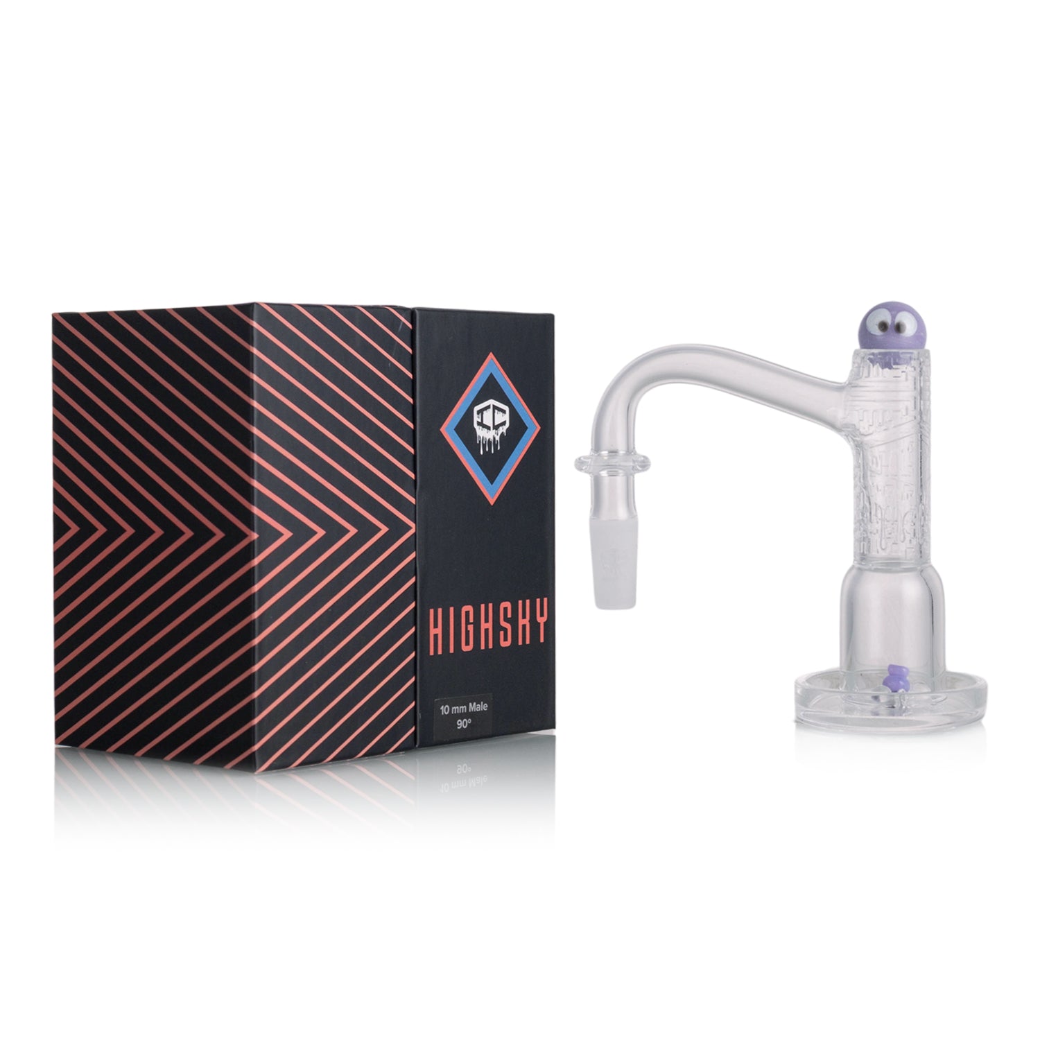 IC Quartz - Highsky | 10mm 90° Banger | Includes Carb Cap, Terp balls | 5 Colors