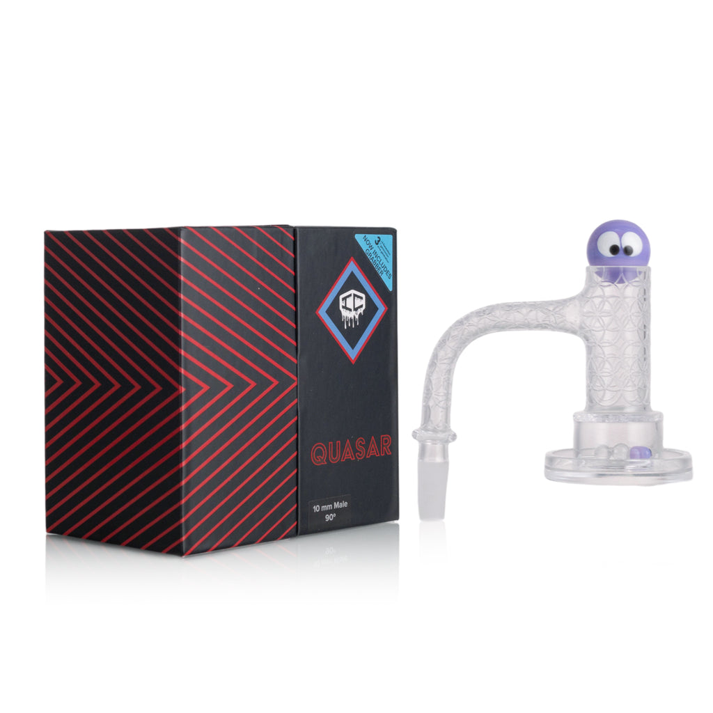 IC Quartz - Quasar 3rd Gen | 10mm 90° Banger | Includes Carb Cap, Terp balls | 5 Colors