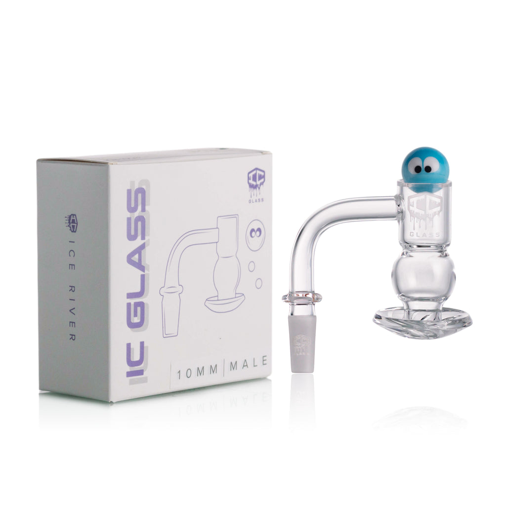 IC Glass - Ice River | 10mm 90D Quartz Banger | Includes Carb Cap, Terp Balls & Sticker | 5 Colors