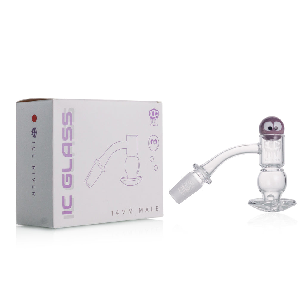 IC Glass - Ice River | 14mm 45D Quartz Banger | Includes Carb Cap, Terp Balls & Sticker | 5 colors