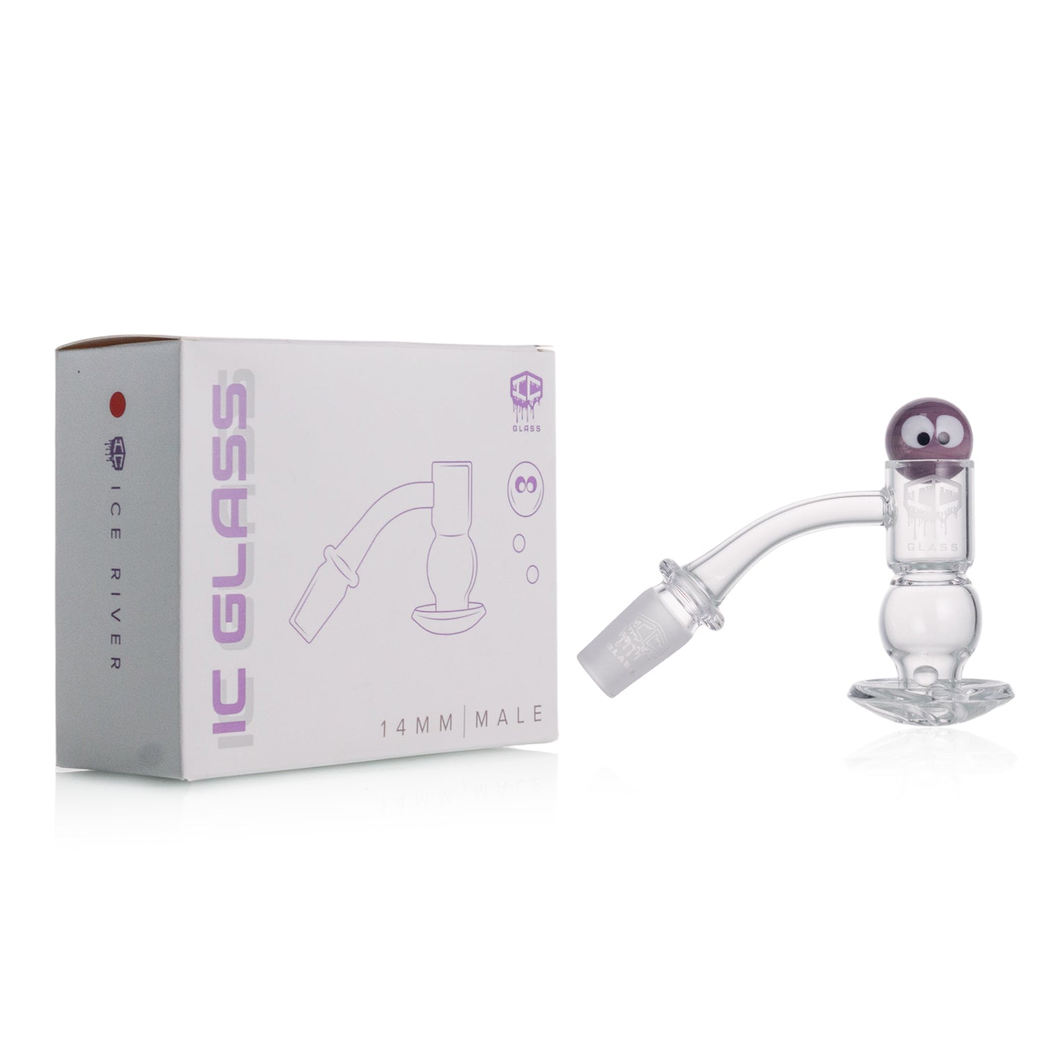 IC Glass - Ice River | 14mm 45D Quartz Banger | Includes Carb Cap, Terp Balls & Sticker | 5 colors