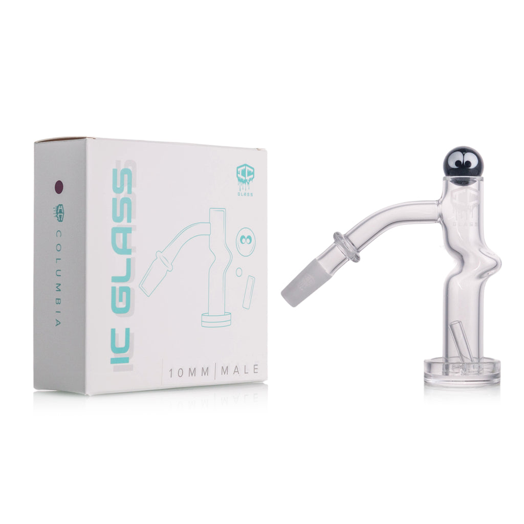 IC Glass - Columbia | 10mm 45D Quartz Banger | ncludes Carb Cap, Terp Balls | 5 Colors