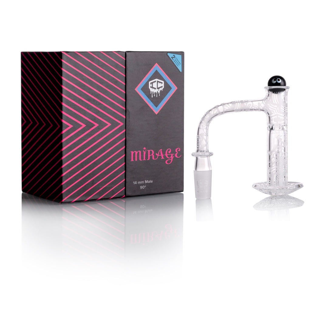 IC Quartz - Mirage | 14mm 90D Fully frosted Banger | Includes Carb Cap, Terp balls | 5 Colors