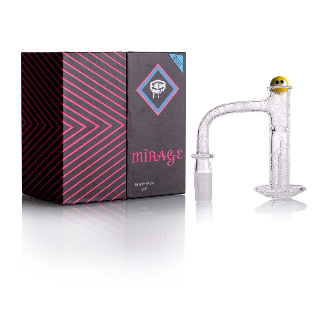 IC Quartz - Mirage | 14mm 90D Fully frosted Banger | Includes Carb Cap, Terp balls | 5 Colors