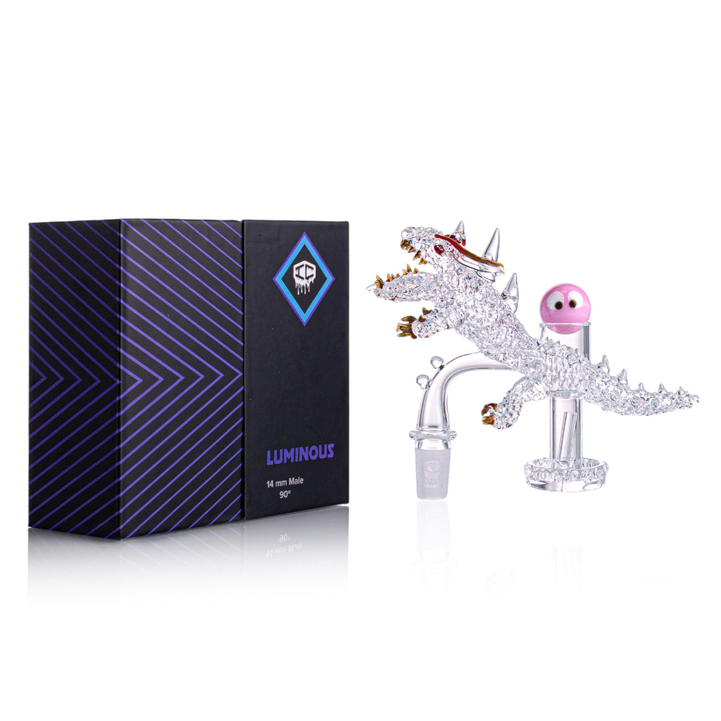 IC Quartz - Luminous-H Premium Design | 14mm 90° | 99.9%  Banger | Includes Carb Cap, Terp balls