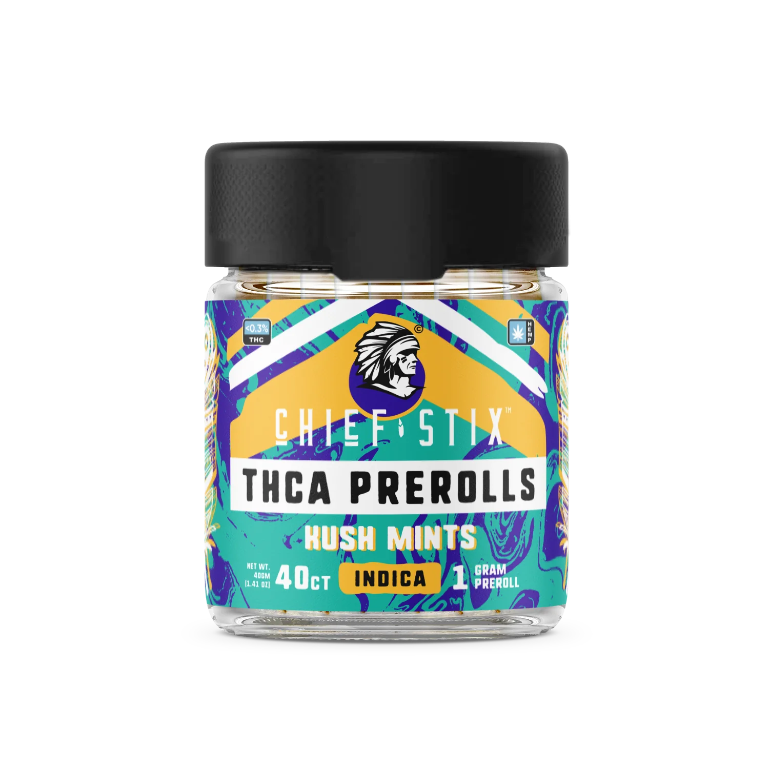 CHIEF STIX - THCA PREROLS | 40 Count | 1Gram PREROLL