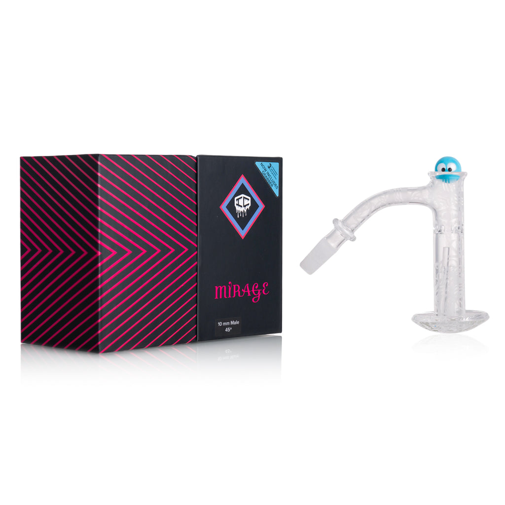 IC Quartz - Mirage | 10mm 45D Banger | Fully Frosted Banger | Includes Carb Cap, Terp balls | 5 Colors