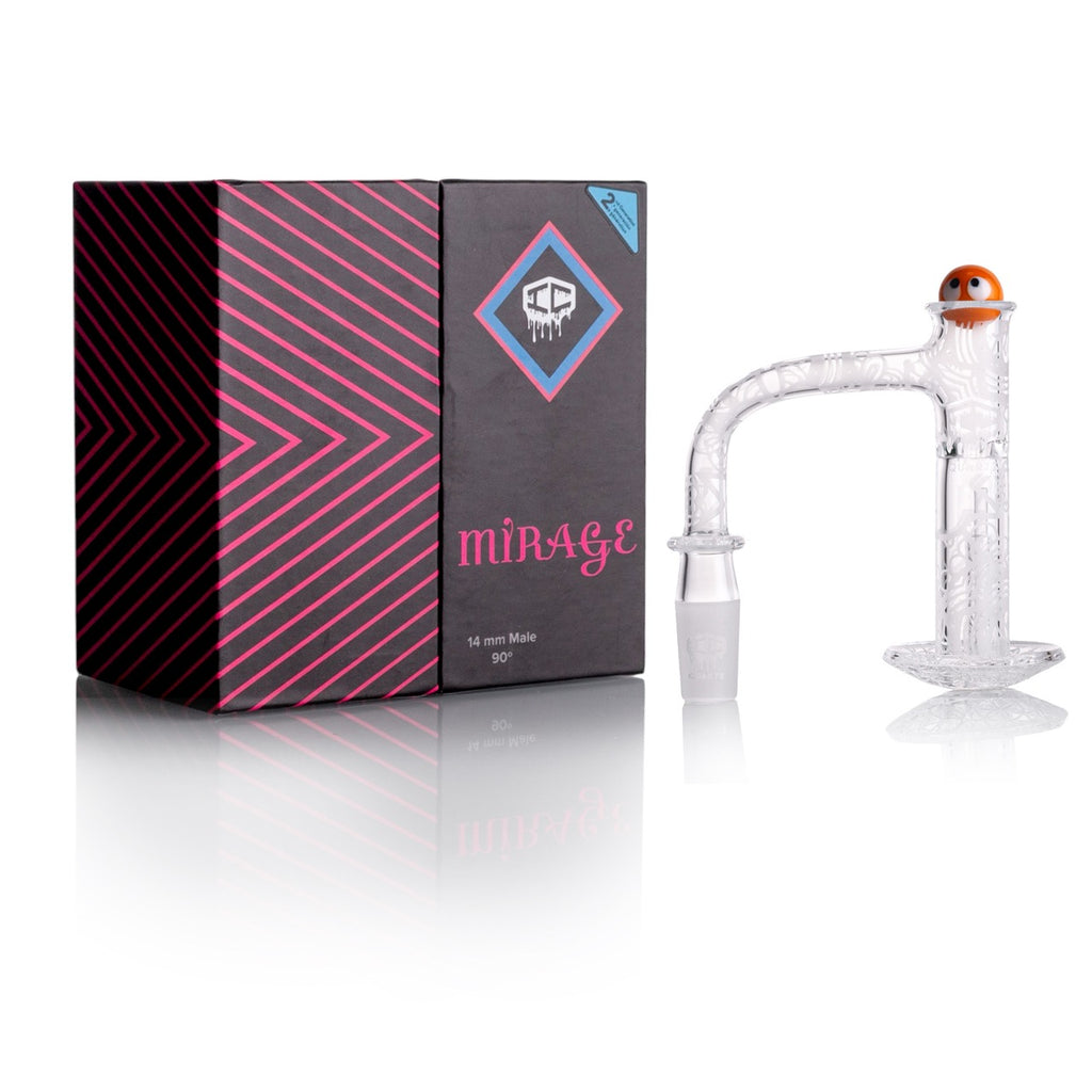 IC Quartz - Mirage | 14mm 90D Fully frosted Banger | Includes Carb Cap, Terp balls | 5 Colors
