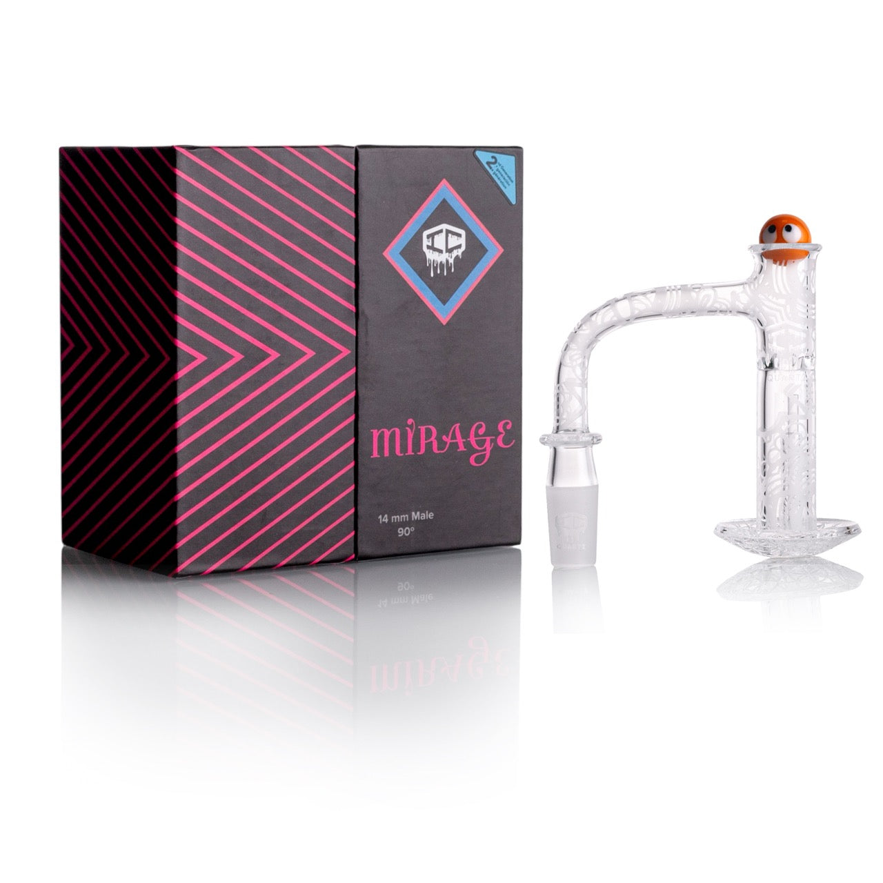 IC Quartz - Mirage | 14mm 90D Fully frosted Banger | Includes Carb Cap, Terp balls | 5 Colors