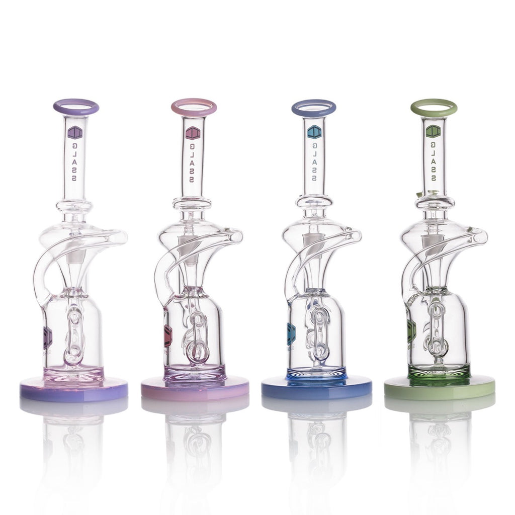 IC GLASS - Recycler with Colored Base and Lip | Premium Smoking Accessories Wholesale