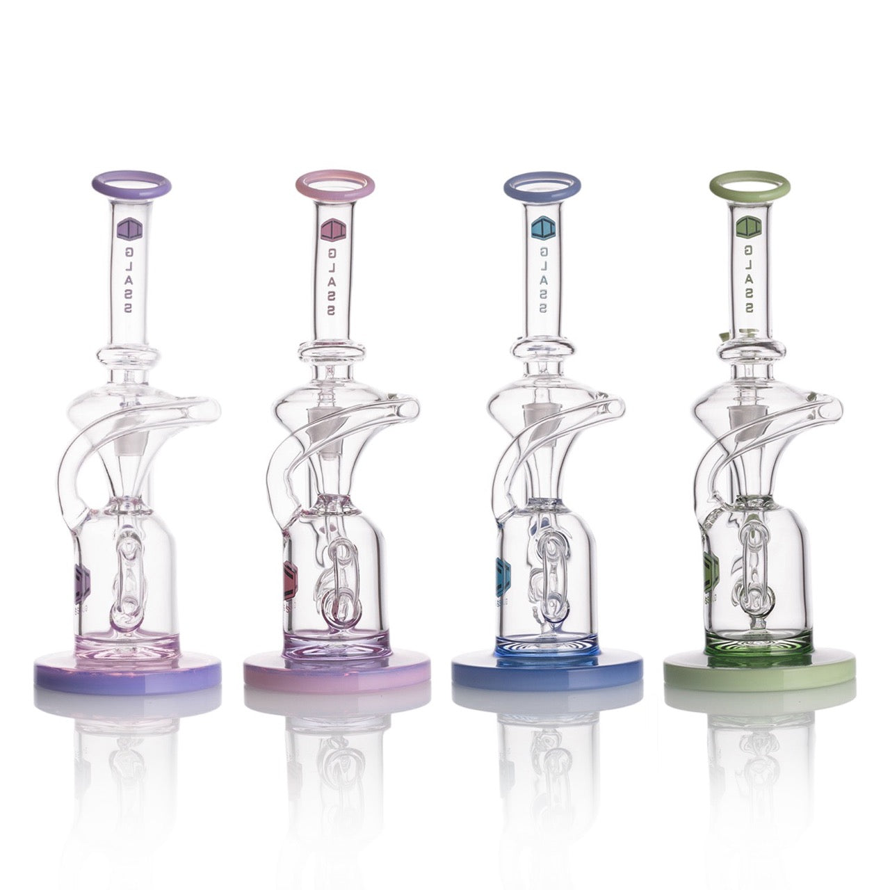 IC GLASS - Recycler with Colored Base and Lip | Premium Smoking Accessories Wholesale