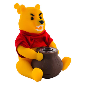 4.3 Inch Cartoon Bear Water Pipe Bong - Unbreakable Silicone Beaker + Bowl