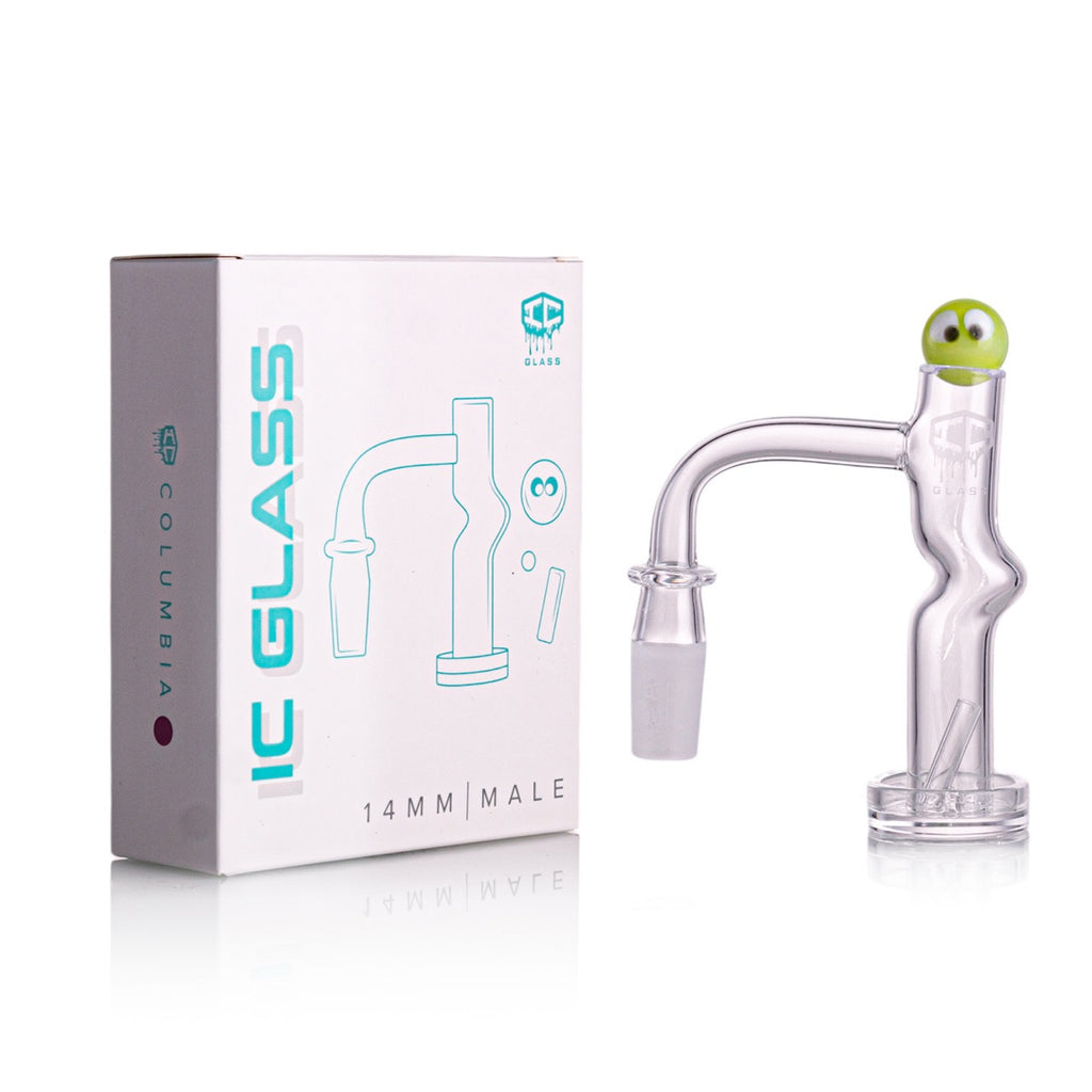 IC Glass - Columbia | 14mm 90D Quartz Banger | Includes Carb Cap, Terp Balls & Sticker | 5 Colors