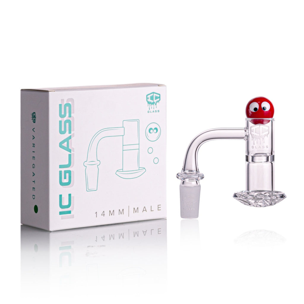 IC Glass - Variegated | 14mm 90D Quartz Banger | Includes Carb Cap, Terp Balls & Sticker | 5 Colors