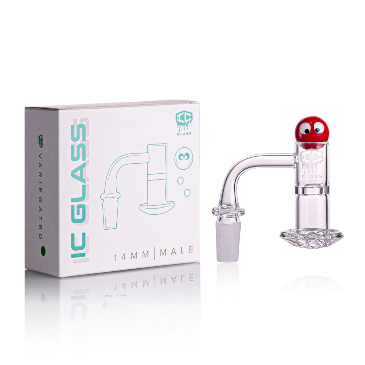 IC Glass - Variegated | 14mm 90D Quartz Banger | Includes Carb Cap, Terp Balls & Sticker | 5 Colors