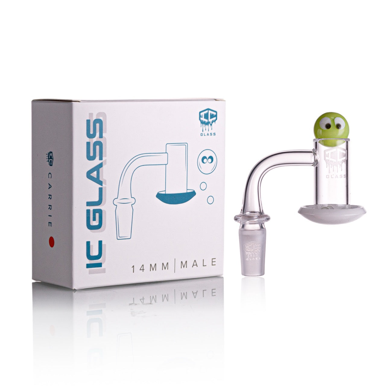 IC Glass - Carrie | 14mm 90D Quartz Banger | Includes Carb Cap, Terp Balls & Sticker | 5 Colors