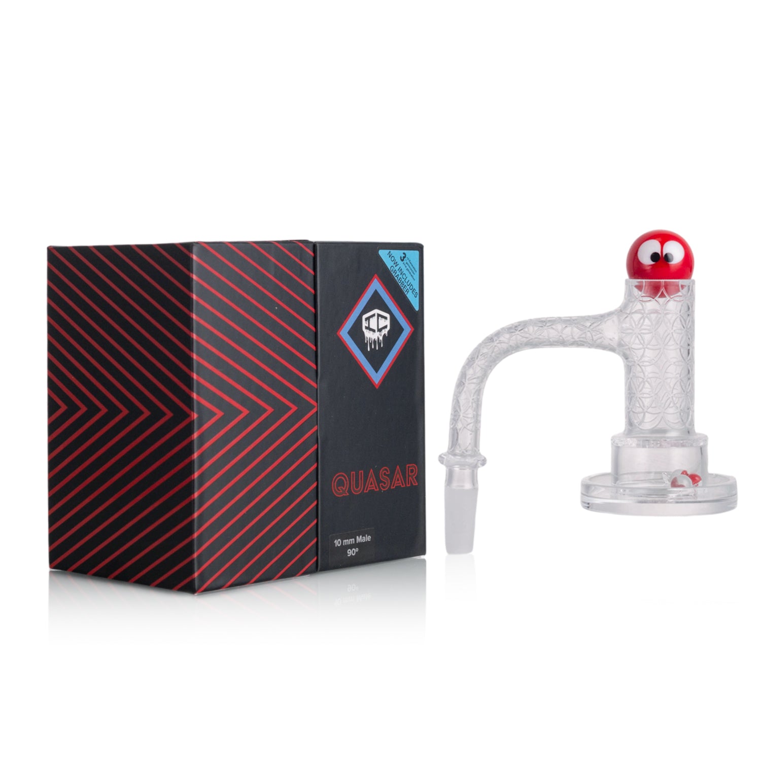 IC Quartz - Quasar 3rd Gen | 10mm 90° Banger | Includes Carb Cap, Terp balls | 5 Colors