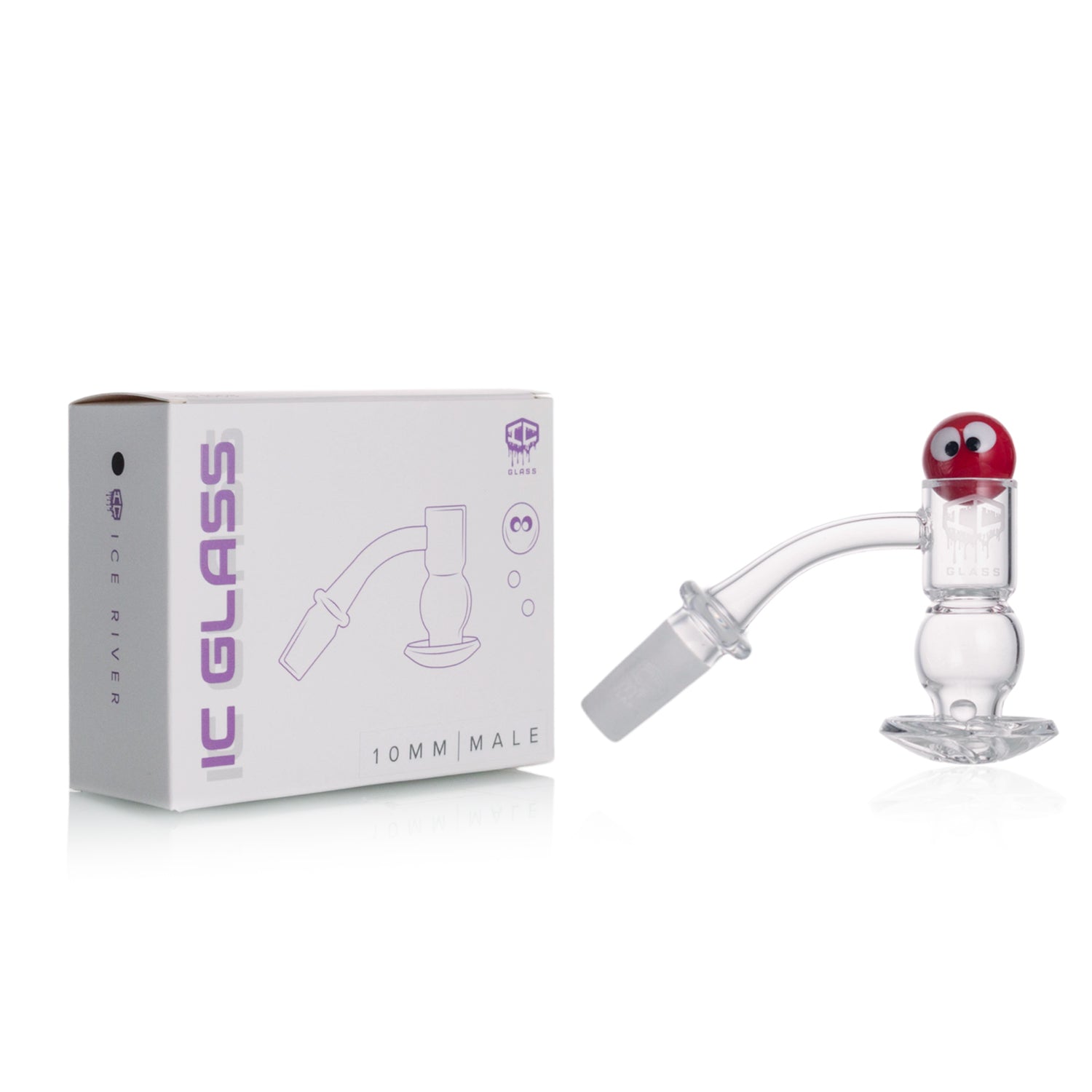 IC Glass - Ice River | 10mm 45D Quartz Banger | Includes Carb Cap, Terp Balls & Sticker | 5 colors