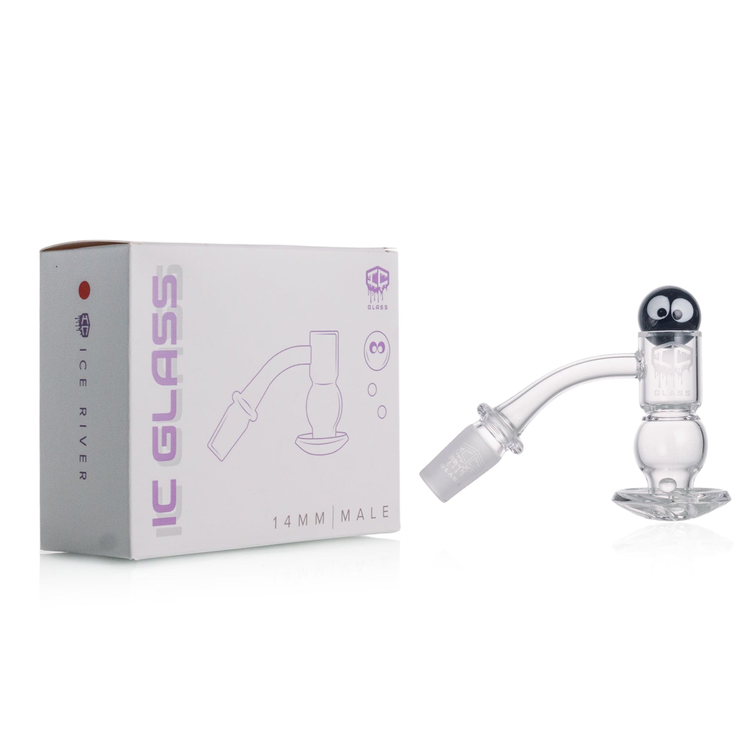 IC Glass - Ice River | 14mm 45D Quartz Banger | Includes Carb Cap, Terp Balls & Sticker | 5 colors