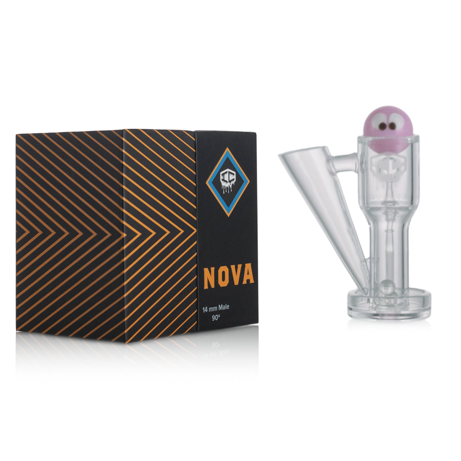 IC Quartz - Nova | 14mm 90° Banger | Includes Terp Ball Grabber, Carb Cap & Terp Balls | 5 Colors