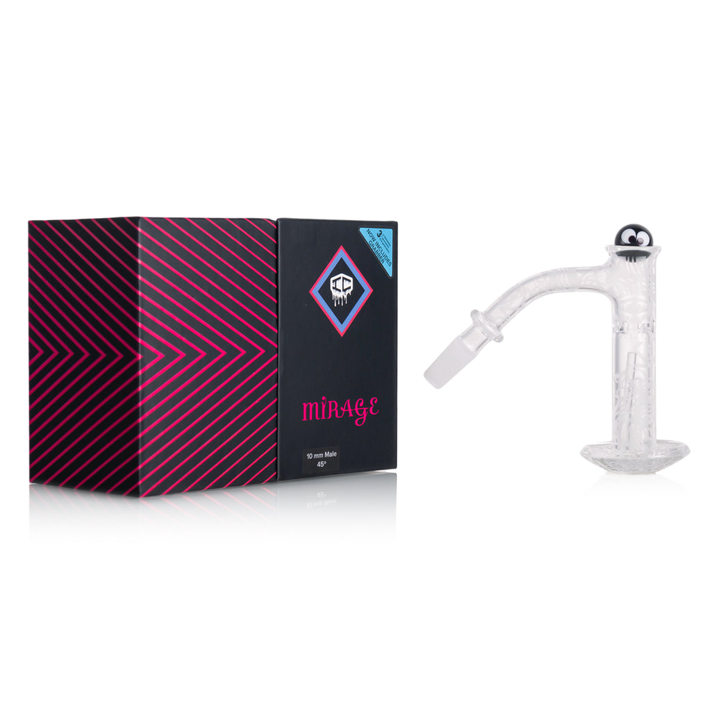 IC Quartz - Mirage | 10mm 45D Banger | Fully Frosted Banger | Includes Carb Cap, Terp balls | 5 Colors