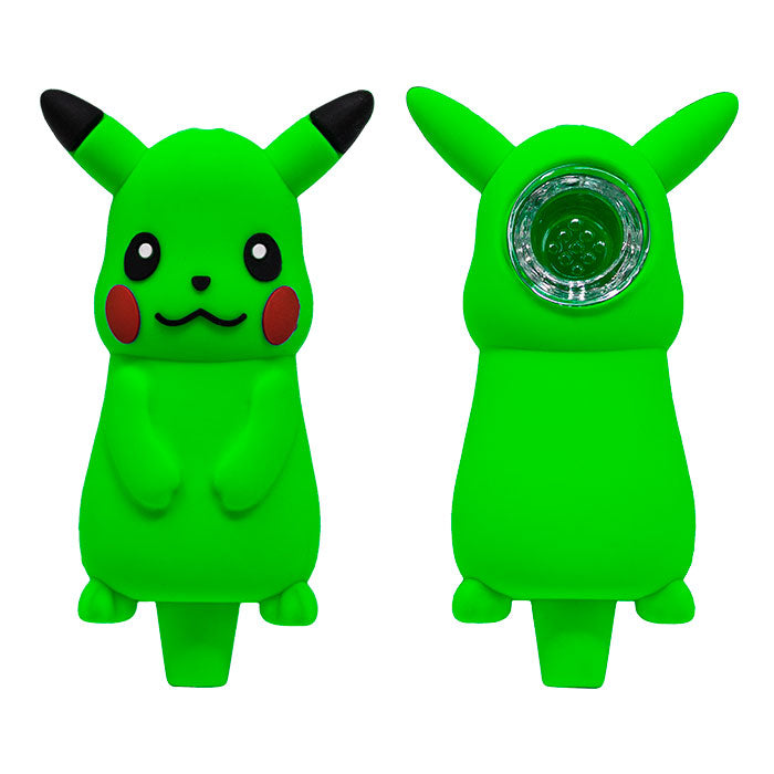 4" Silicone Pikachu Hand Pipe – Assorted Colors