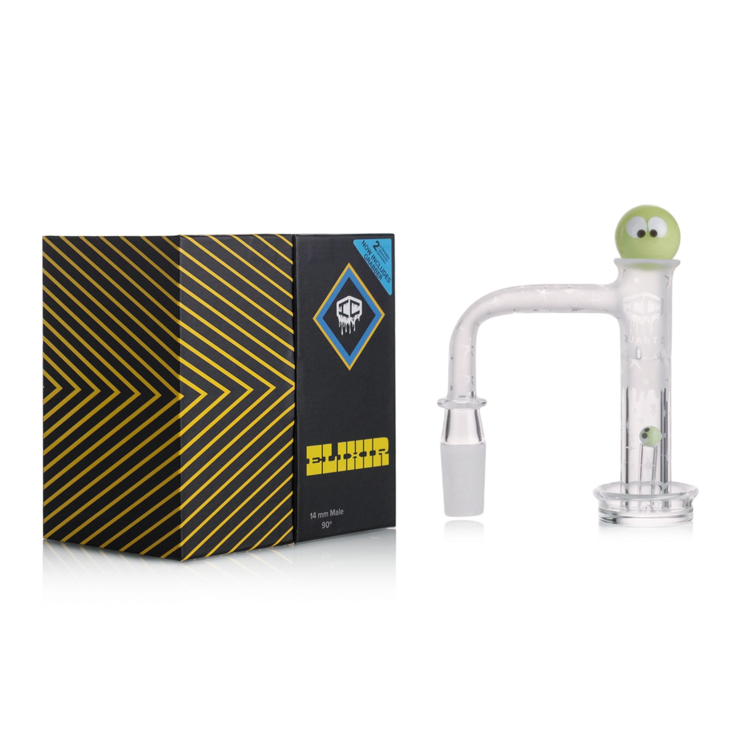 IC Quartz - Elixir 2nd Gen | 14mm 90° Banger | Includes Terp Ball Grabber, Carb Cap, Terp Ball & Terp Pillar| 5 colors