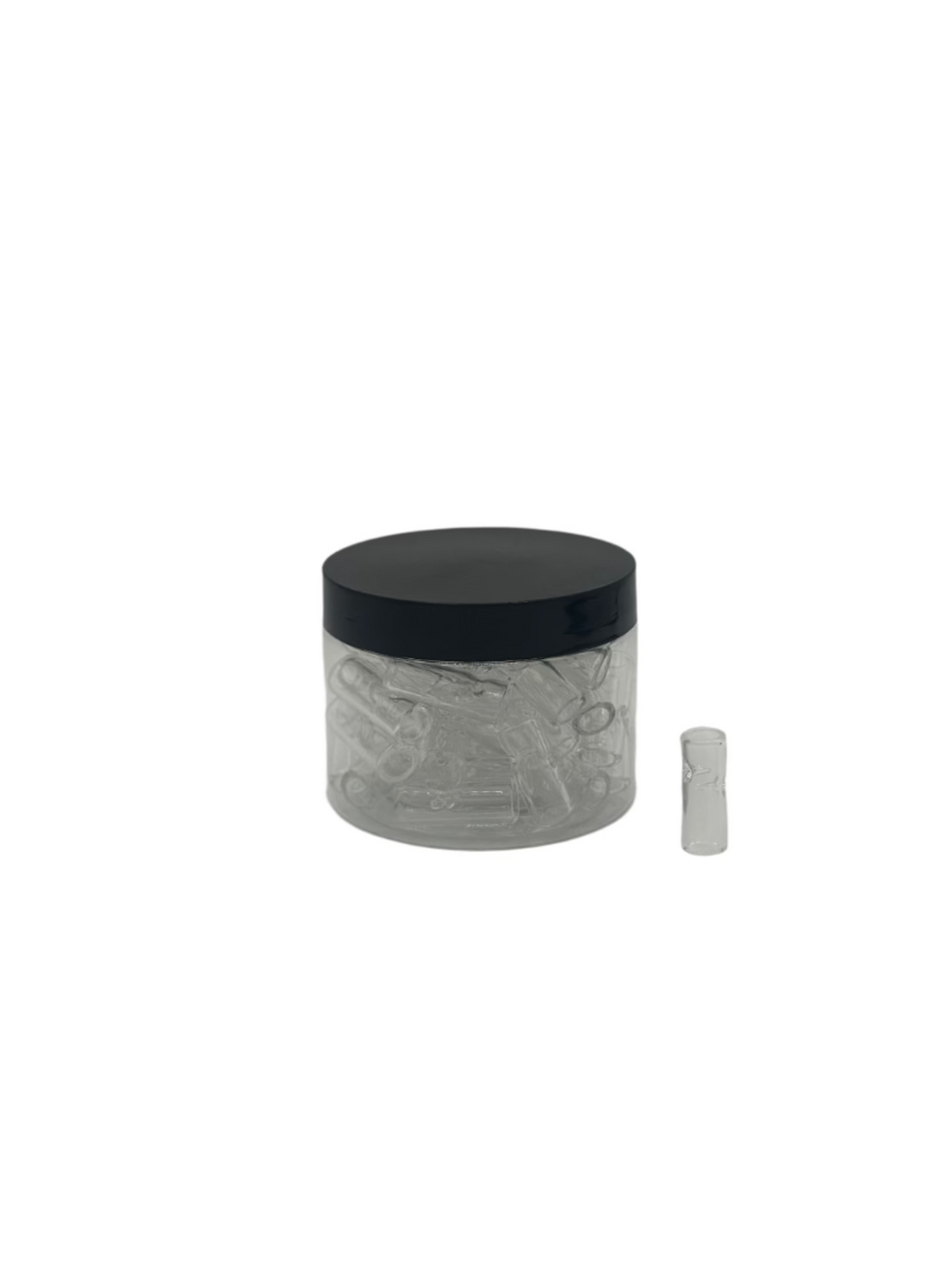
50-count jar of 30MM glass tips for a smooth and clean smoking experience