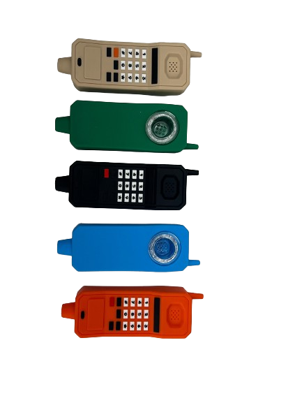 Silicone - 3.8" Ninetie's Phone Styles Design Hand Pipe | Single Unit