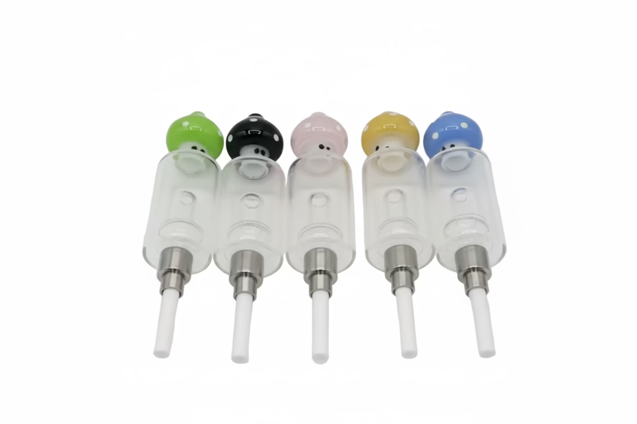 510 Cute Mushroom Glass Nectar Collector with 510 Thread – Wholesale Dab Straw Main image