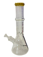 14" beaker with Sandblasted art skull butterfly design on neck and base