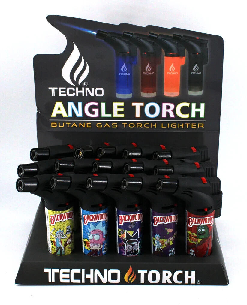 TECHNO - Techno Angle Torch | Butane Gas Torch Lighter | 15 Units / Display | Display Secondary image