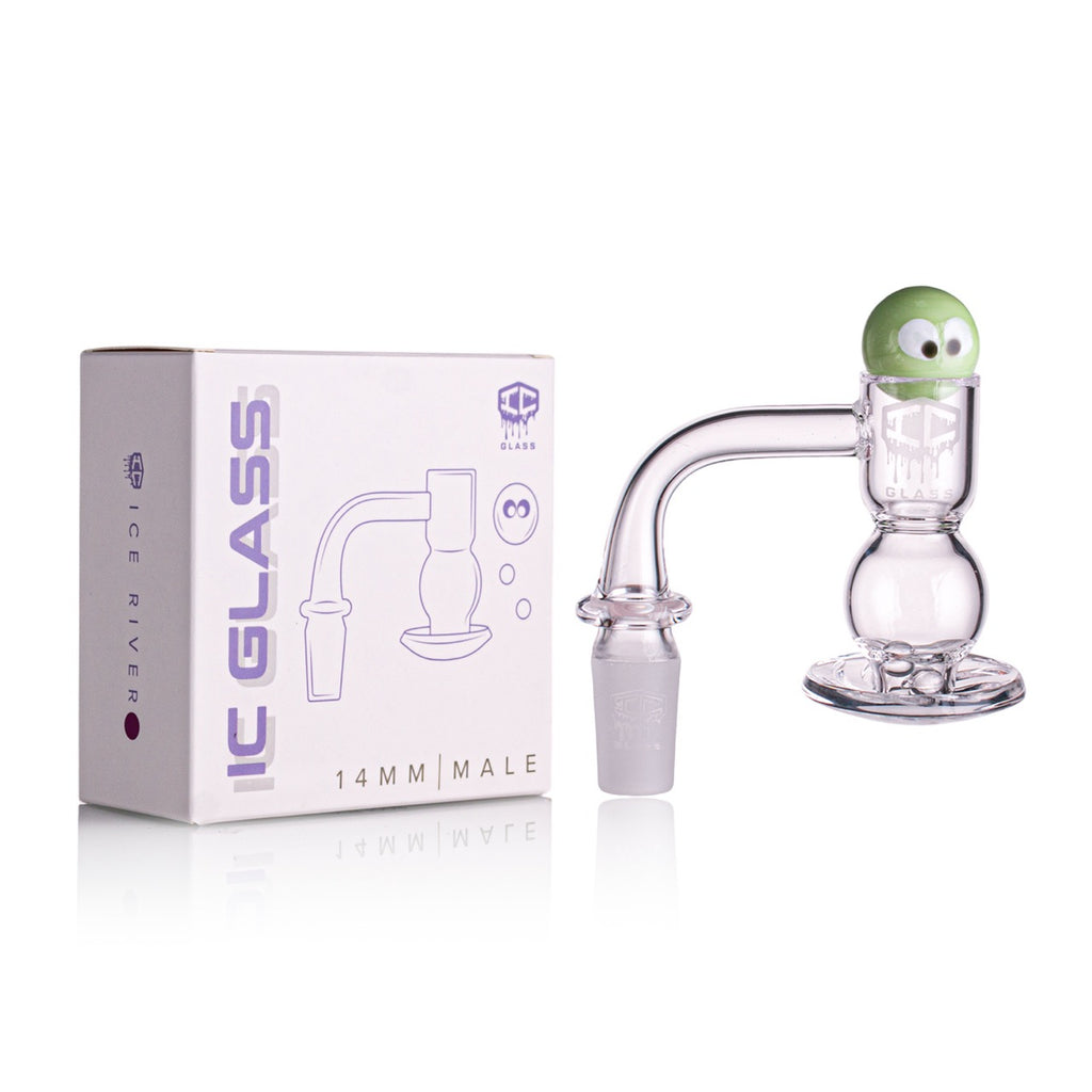 IC Glass - Ice River | 14mm 90D Quartz Banger | Includes Carb Cap, Terp Balls & Sticker | 5 Colors