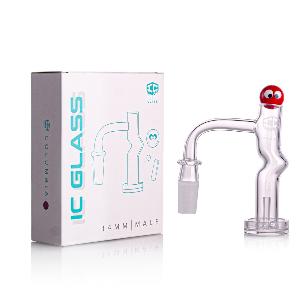 IC Glass - Columbia | 14mm 90D Quartz Banger | Includes Carb Cap, Terp Balls & Sticker | 5 Colors