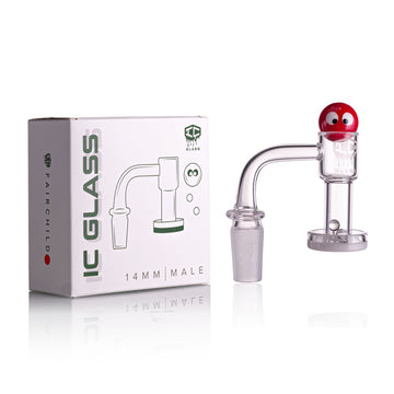 IC GLASS - FAIRCHILD | 14mm Male 90D Banger| Includes Carb Cap, Terp Balls & Sticker | ICB1012